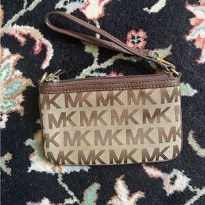 MK Fabric/leather Wristlet